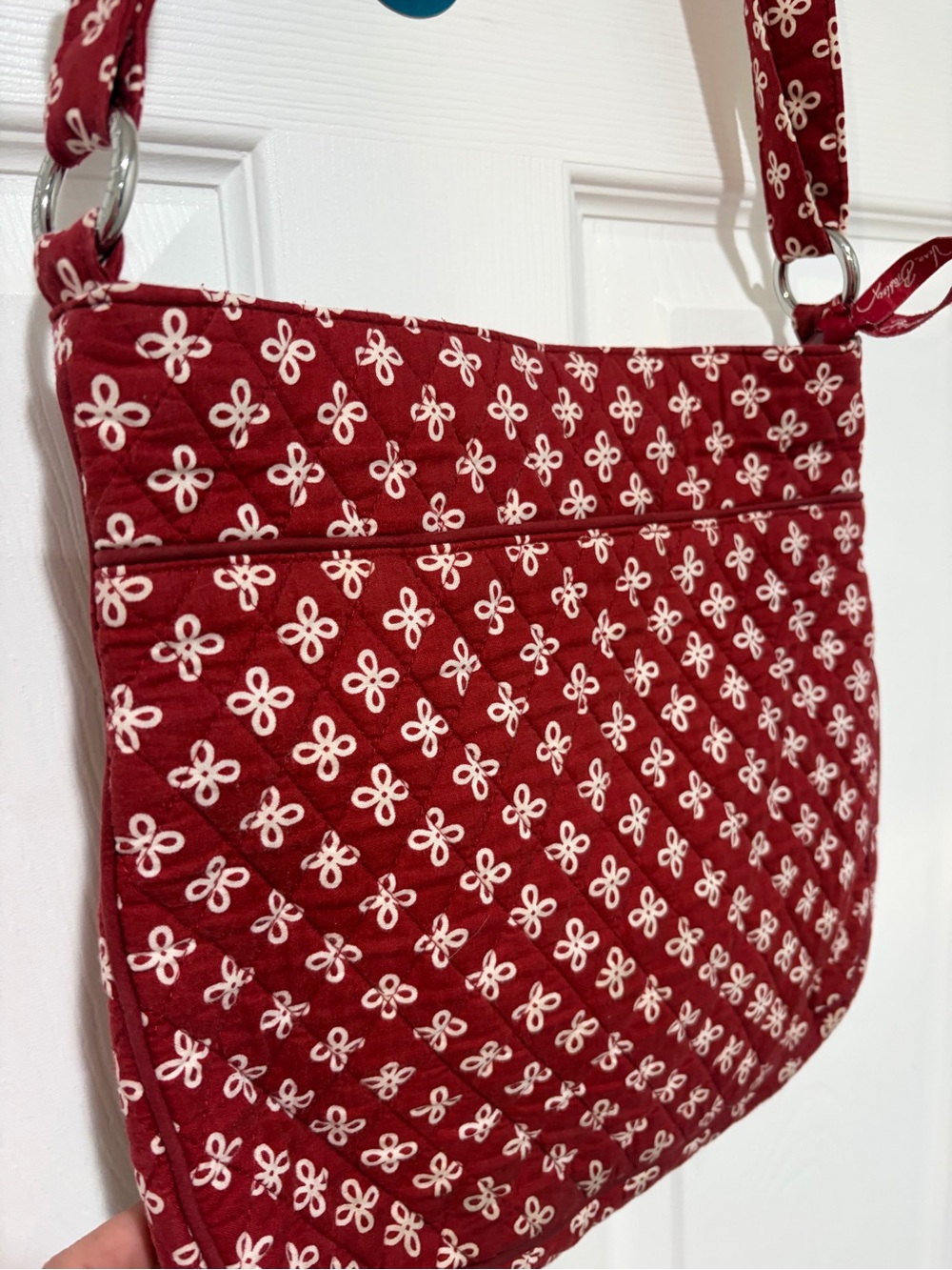 VERA BRADLEY Quilted Hipster Crossbody Bag Retired Cardinal White Mini Concerto